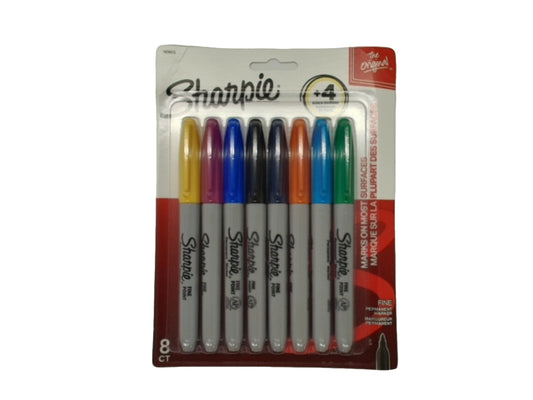 Sharpie Permanent Markers 8pk. Ass't Colours Fine (ENDCAP)