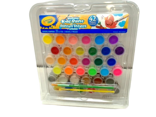 Washable Kids' Paint 42 Colours w/2 Brushes Crayola