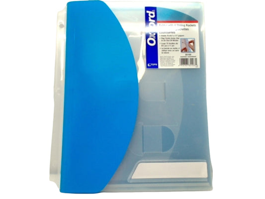 Folder w/4 Sliding Pockets Holds 75 Sheets Oxford