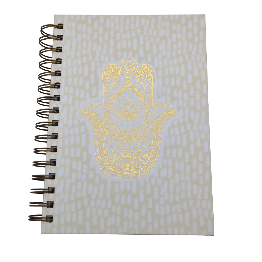 Carnet relié 6" x 8,5" 150 pages Hamsa doré Molly & Rex