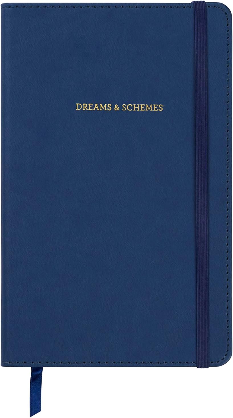 Journal Blue Leatherette 240pgs. 5.25" x 8.25" Dreams And Schemes