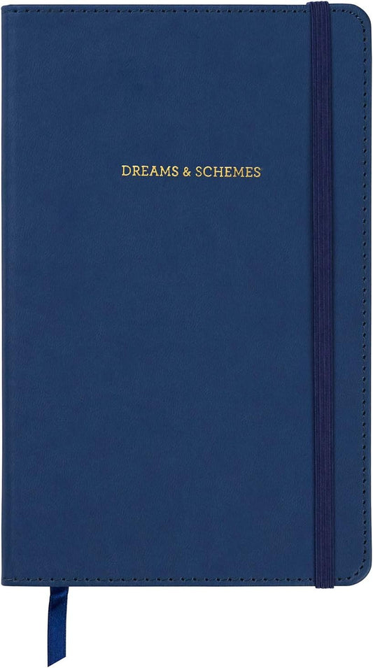 Journal Blue Leatherette 240pgs. 5.25" x 8.25" Dreams And Schemes