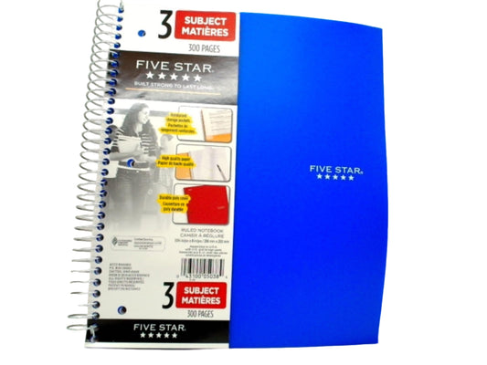 Ruled Notebook 3 Subject 300pgs. Five Star