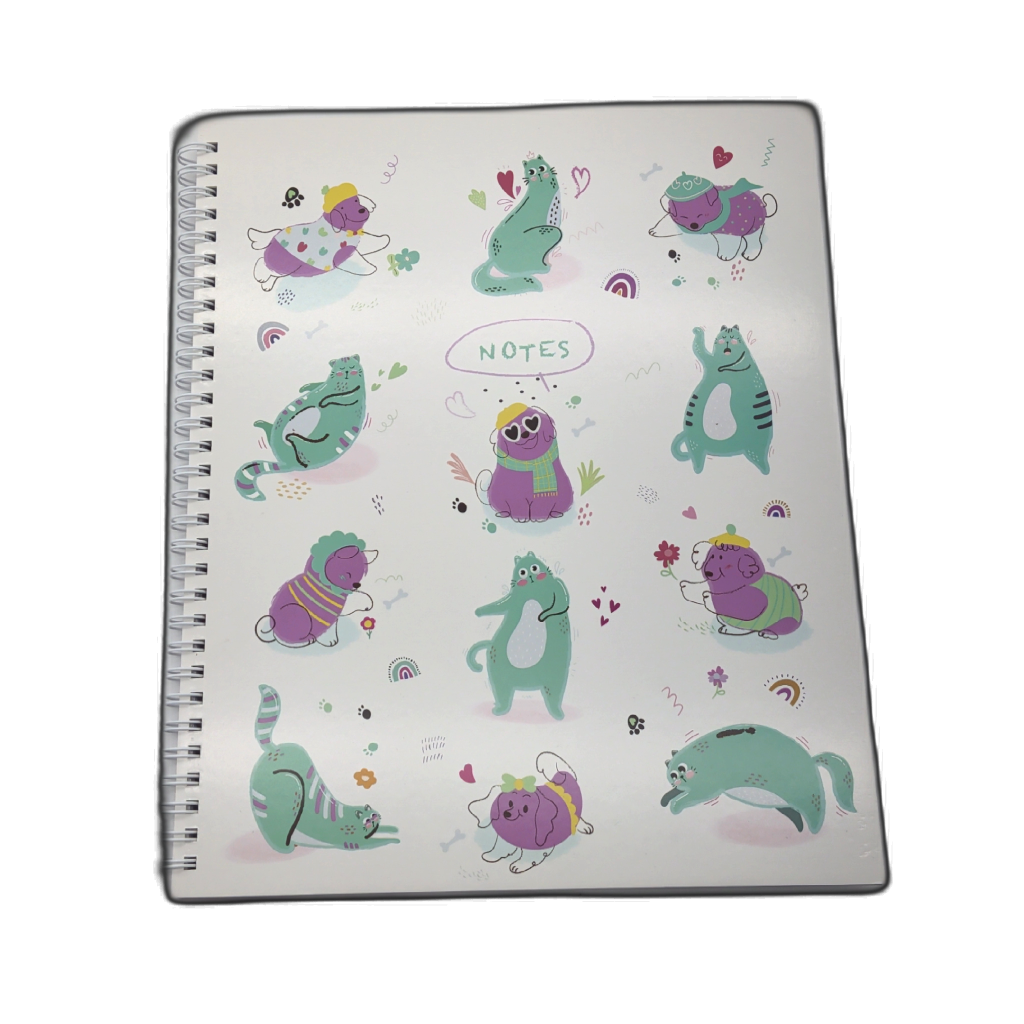 Notebook Furry Friends Cats & Dogs 10.5" x 8" 80 Sheets Hilroy