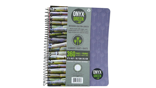 Notebook 8" x 10.5" 360 Pages Onyx + Green