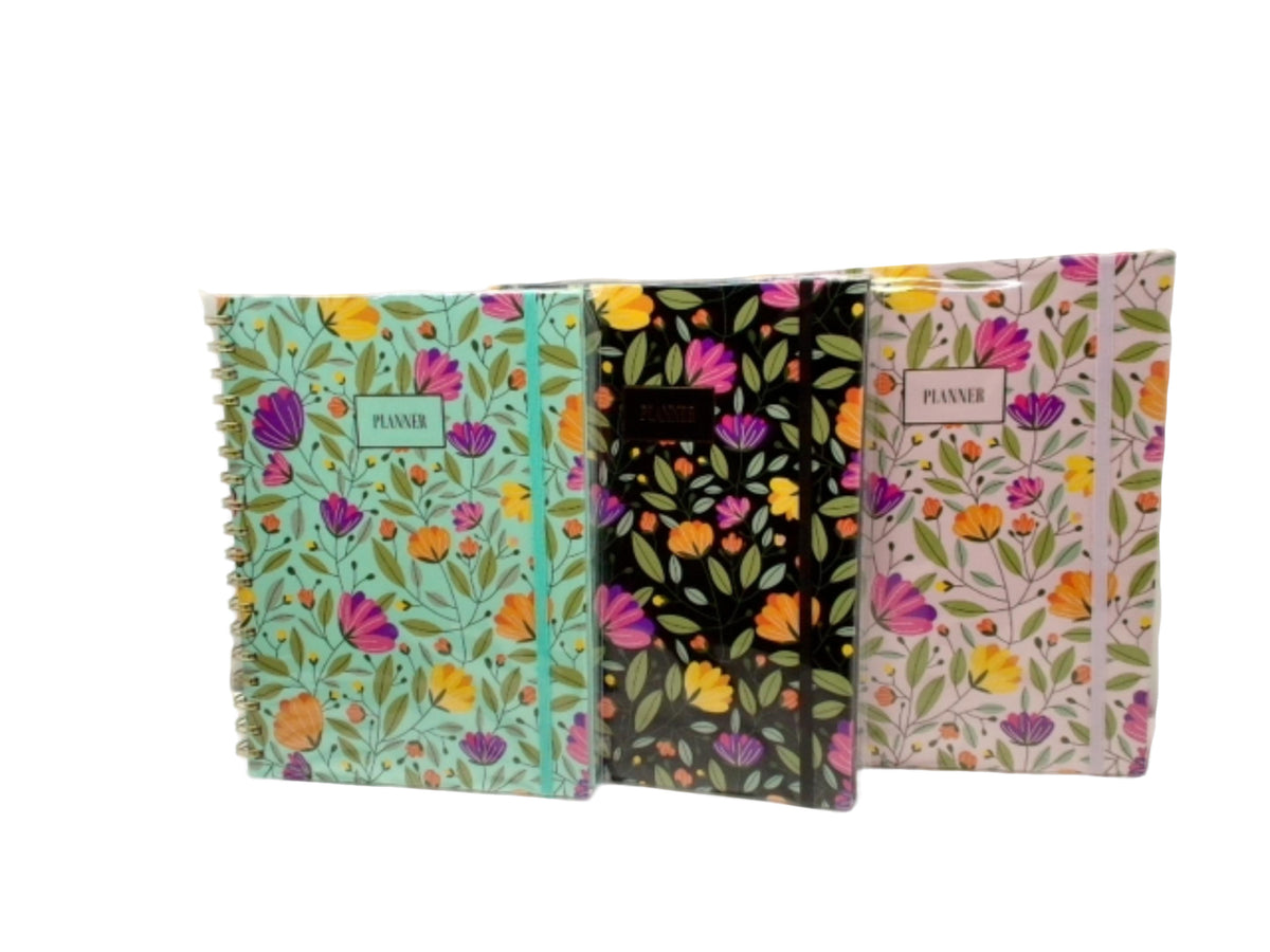Planner Undated 7" x 9.5" 80 Sheets Floral Design Assorted