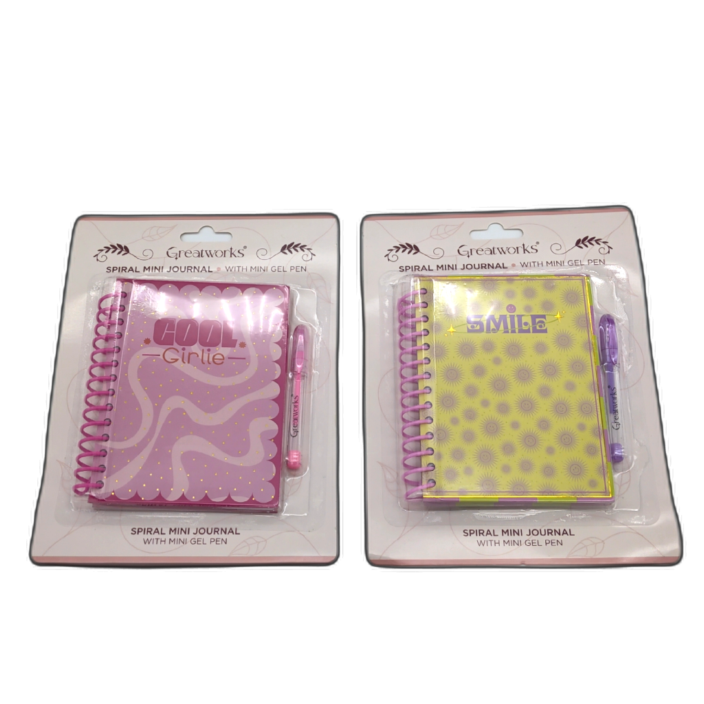 Spiral Mini Journal W/mini Gel Pen Assorted Greatworks