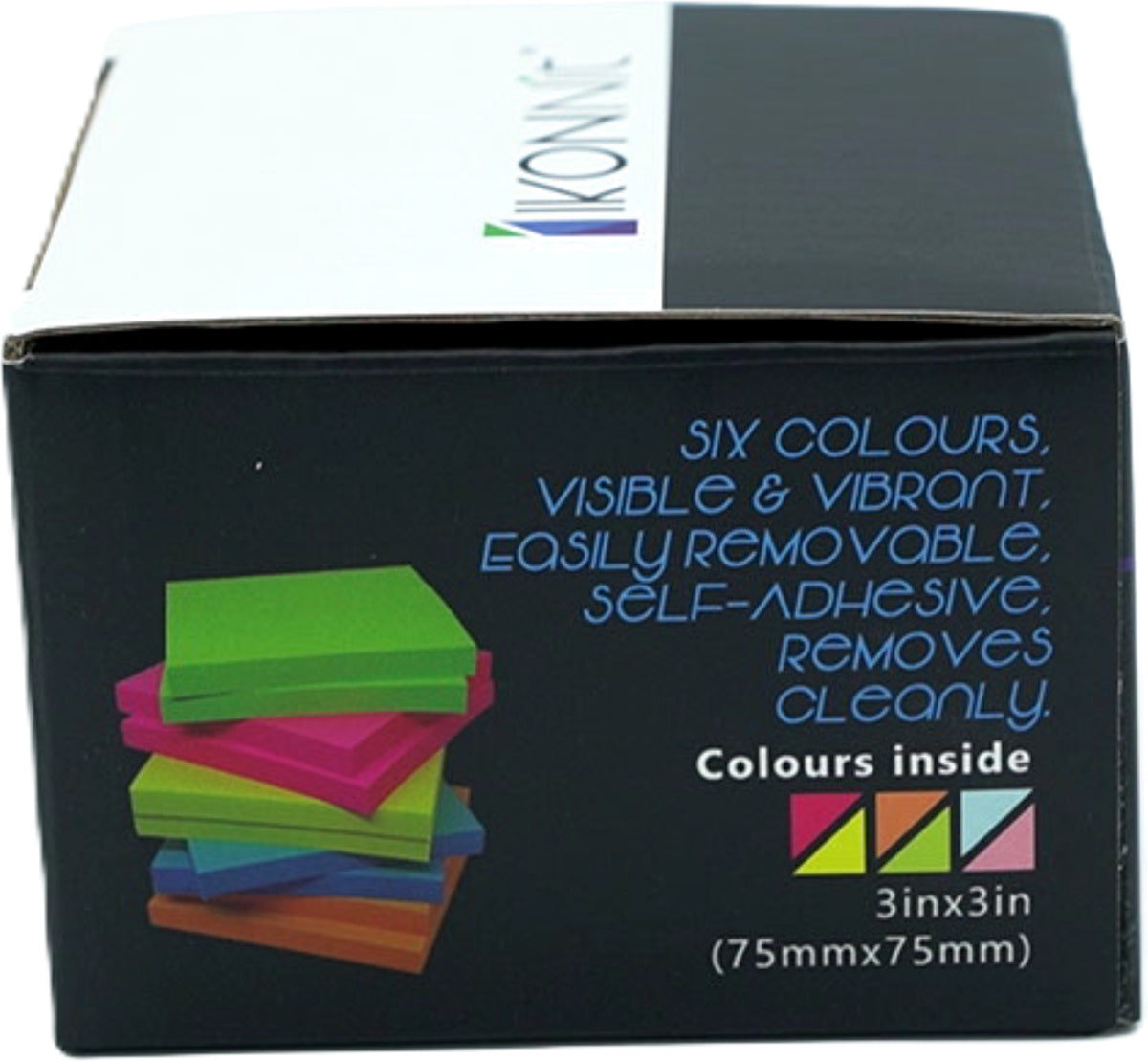 Sticky Notes 3" x 3" 82 Sheets 6pk. Premium Assorted Colours Ikonnit - Additional View