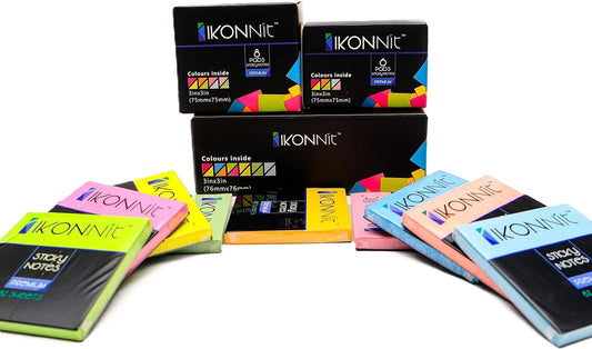 Sticky Notes 3" x 3" 82 Sheets Premium Assorted Colours Ikonnit(12 for $5.99)