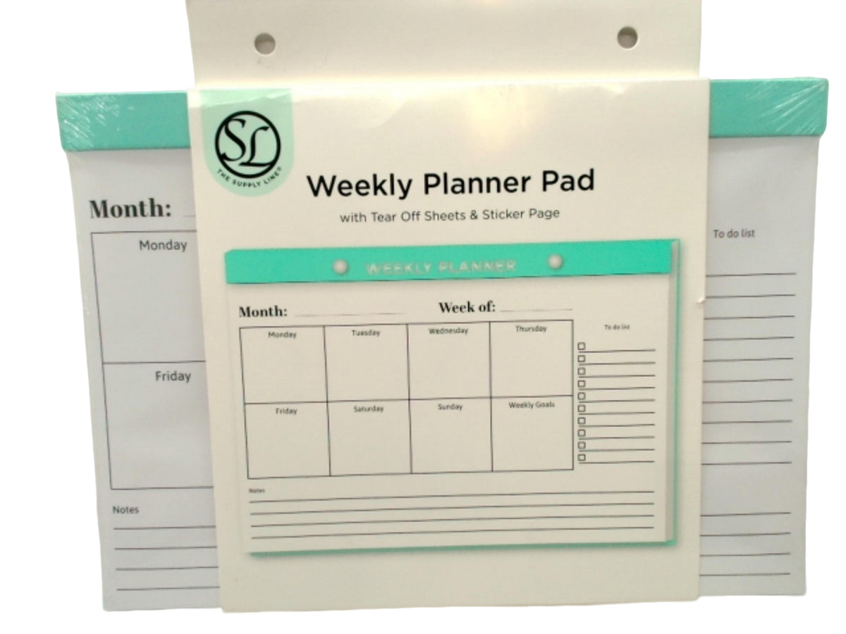 Weekly Planner Pad w/Tear Off Sheets & Stickers The Supply Line