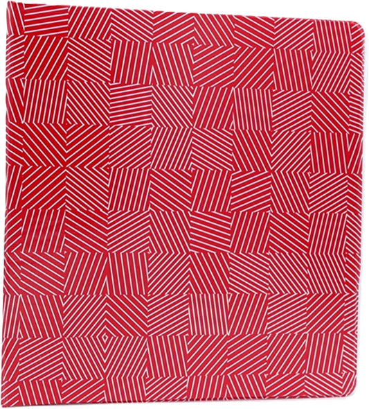 Binder 1.5" Red & White Striped Sqaures Oxford