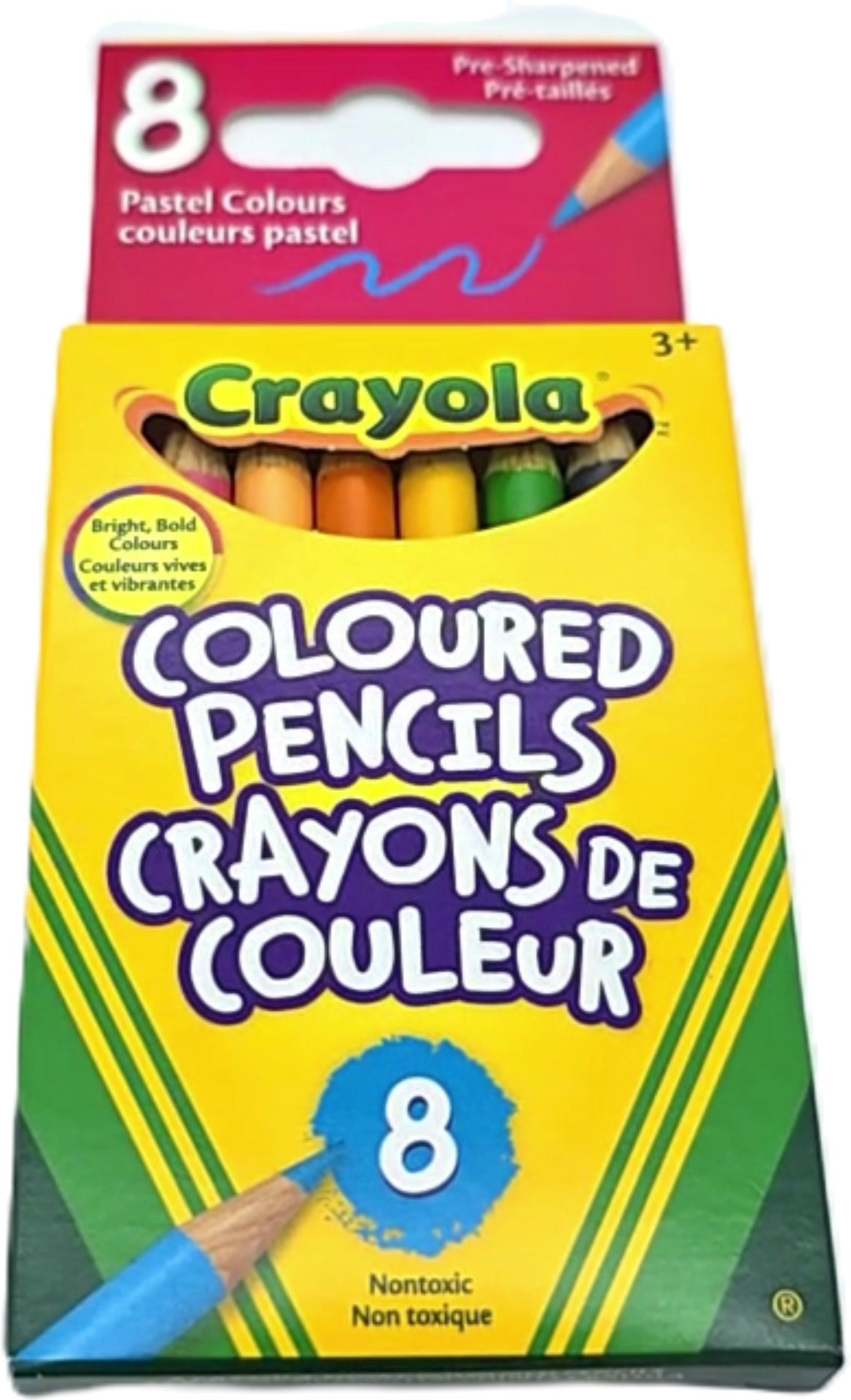 Cut Short Coloured Pencils 8pk. Pastel Colours Crayola
