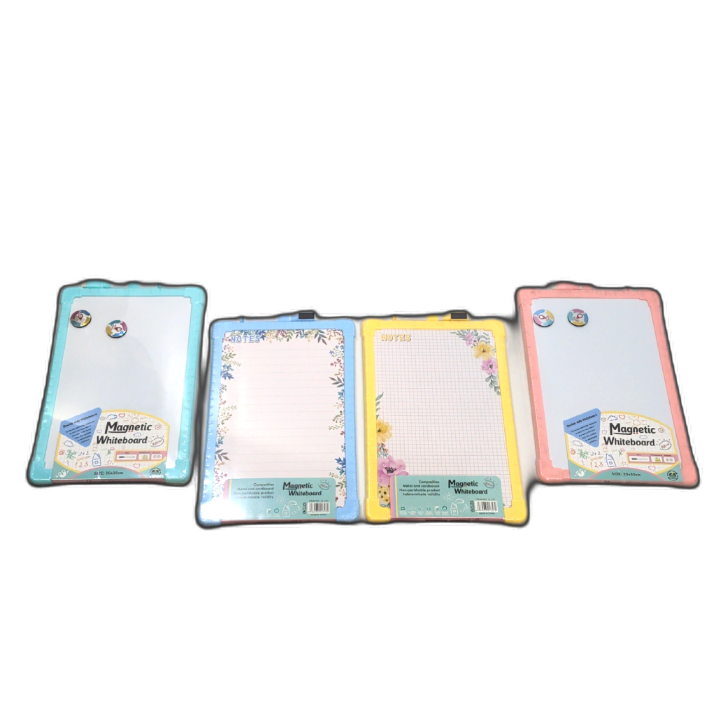 Double Sided Magnetic Whiteboard 8" x 12" w/Marker Assorted Colours - Sold Seperate