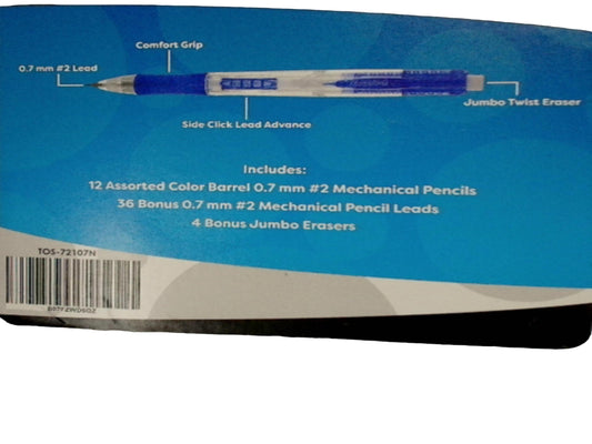 Mechanical Pencils 12pk. Cleargrip 0.7mm Ass't Colored Barrels - Additional View