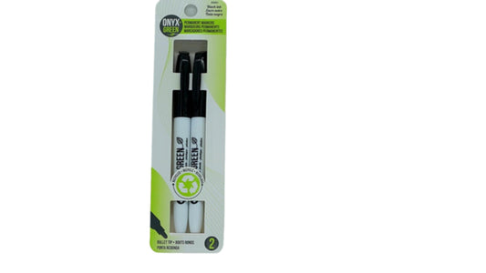 Marqueur permanent, lot de 2. Pointe ogive noire onyx + vert