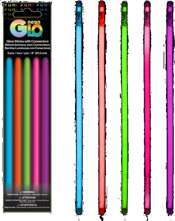 Glow Stick 5pk Ass't colours Neon Glo