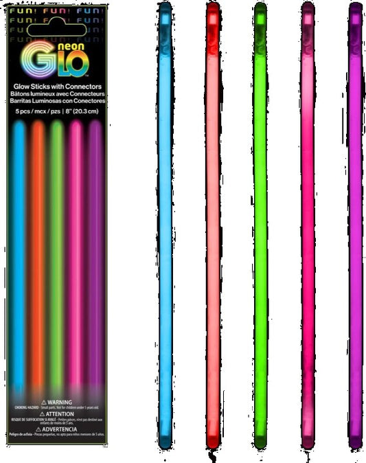 Glow Stick 5pk Ass't colours Neon Glo