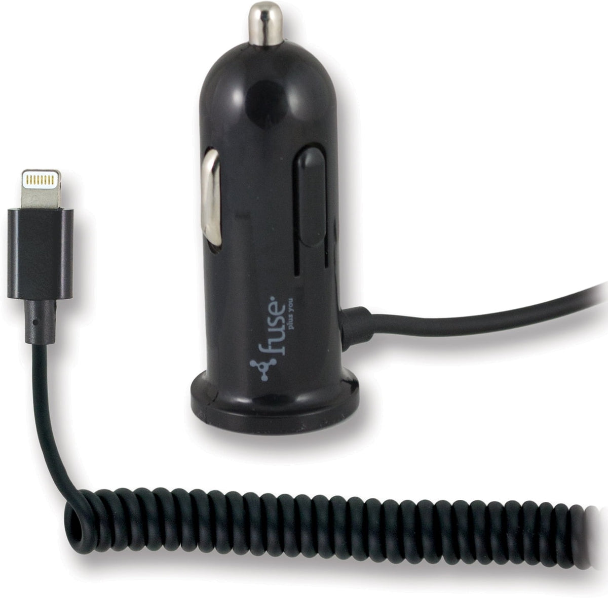 Lightning Car Charger 8' Coil Cable 2A Fuse