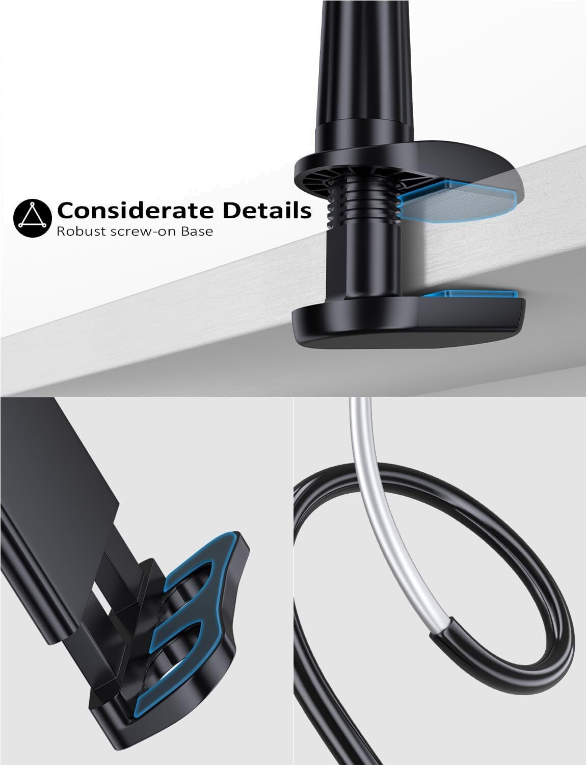 Gooseneck Tablet Stand Black Tryone - Additional View
