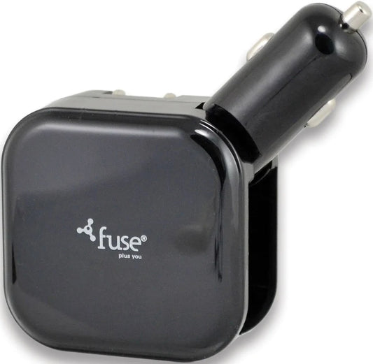 2 In 1 Foldable Wall & Car Charger 2.1A 2 USB Ports Fuse