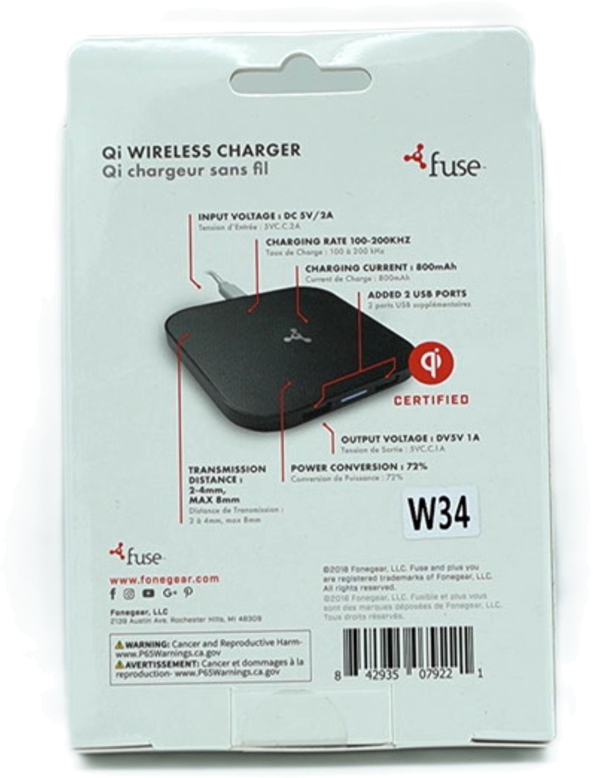 Qi Wireless Charger Dual USB Ports Fuse - Additional View