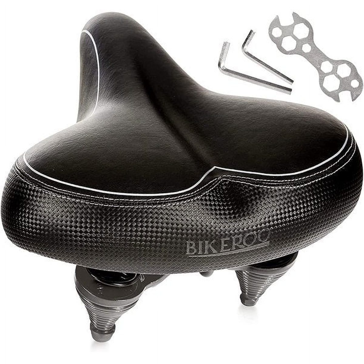 Comfortable Bike Saddle Wide Cushioned Bicycle Seat Bikeroo - Additional View