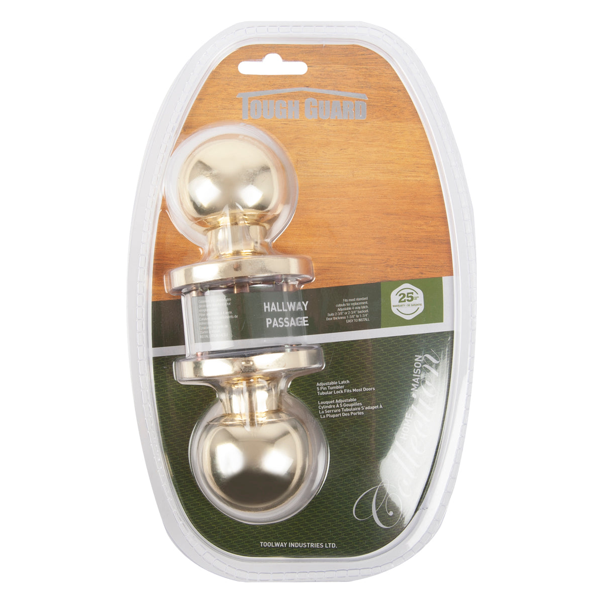 passage lock polished brass