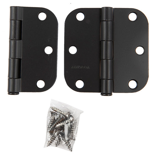 Charnière – porte 7,5 cm finition noire lot de 2 avec vis