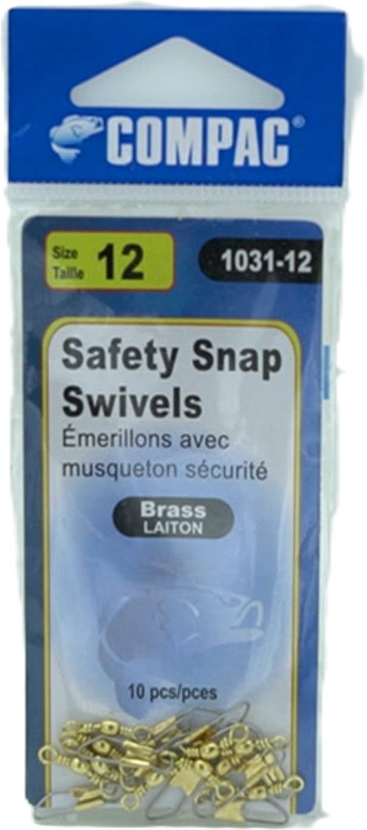 Barrel swivels with safety snaps, 10 pack