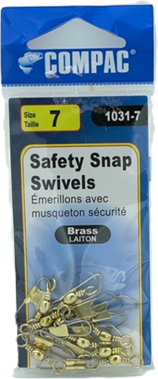Barrel swivels with safety snaps, 10 pack