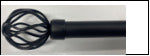 curtain rod Black extendable "round  twisted" 1"diam, 66' x 120 inch