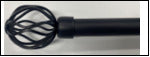 curtain rod Black extendable "round  twisted  " 1"diam, 48' x 84 inch