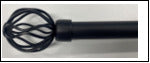 curtain rod Black extendable "round  twisted '' 3/4" diam ,84'' x 156 inch
