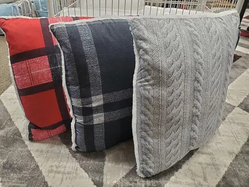 Printed Sherpa Cushions 24x24 Inch