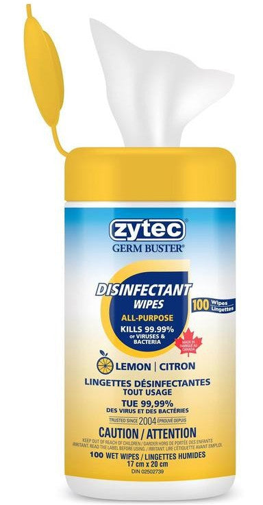 Disinfecting Wipes 100 Pack Zytec Citric Acid