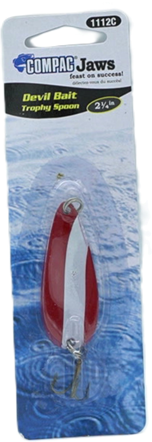 2-1/4" Red/White devil bait spoon, blister carded