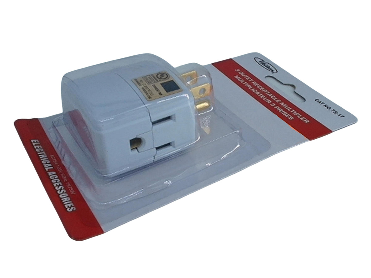 Wall tap 3 sided 3 prong outlets - Additional View