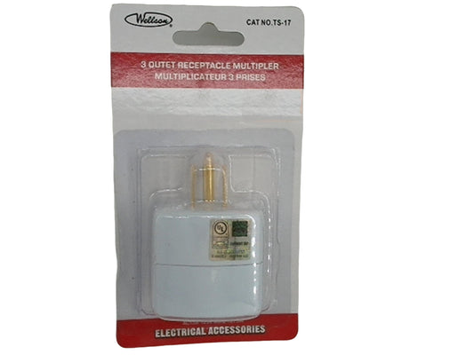 Wall tap 3 sided 3 prong outlets