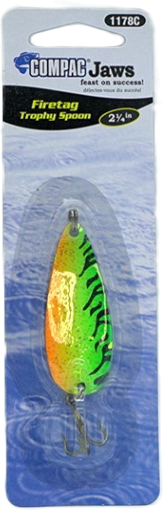 2-1/4" firetiger spoon, blister carded