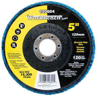 Disque à lamelles 120 grains 5 po alumine-zirconium