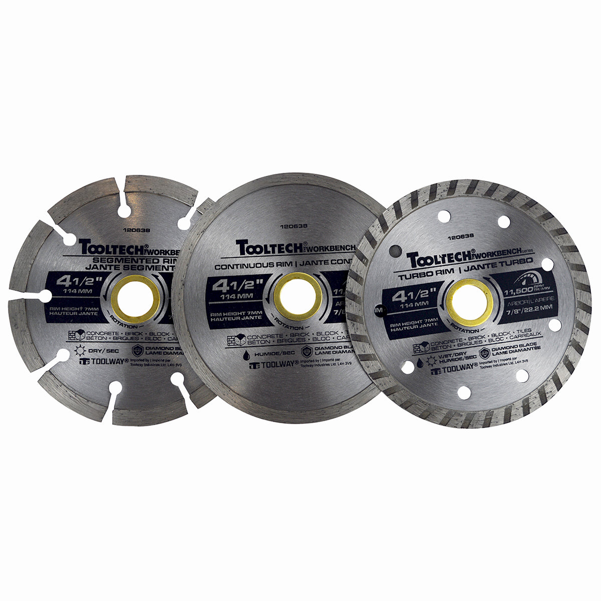 saw blade Diamond  set 4.5 inch 3pc - Additional View