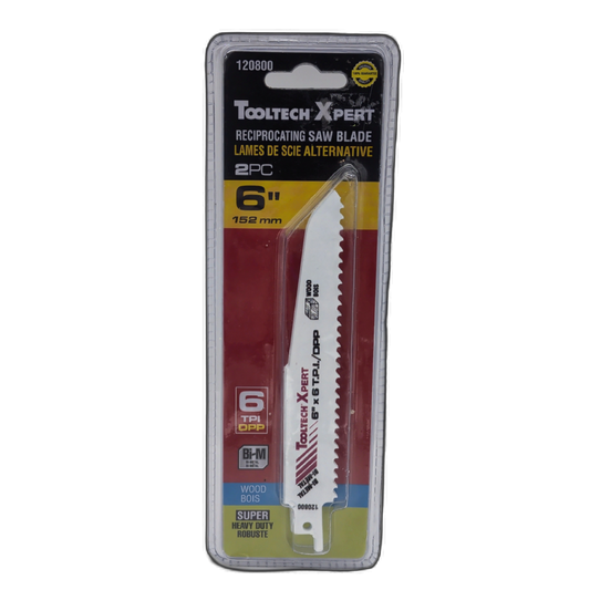 2Pk Reciprocating Blade Wood 6" 6T Bi Metal HSS 