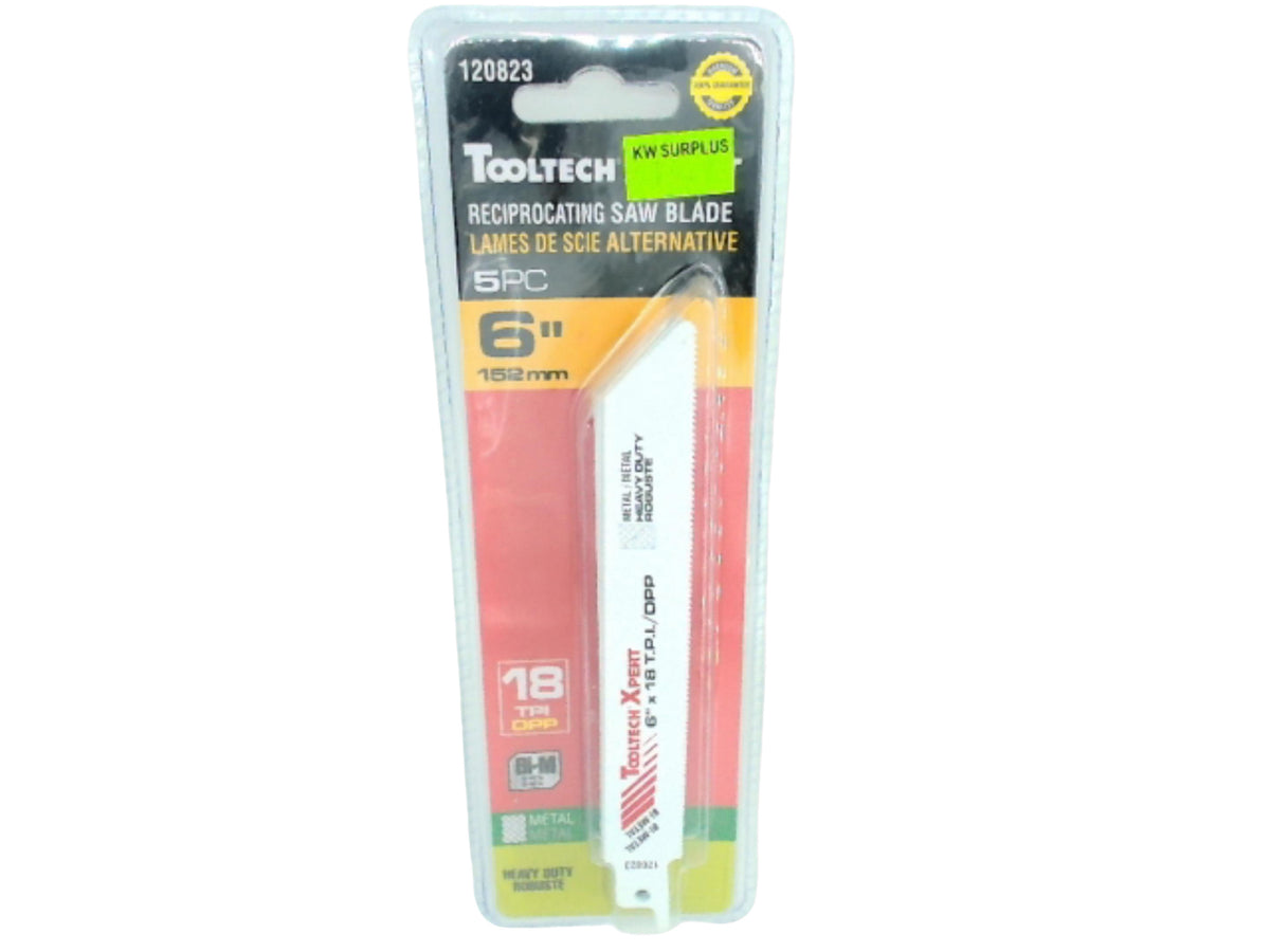 Lames de scie sabre 5 pcs 6" X 18 TPI Combo