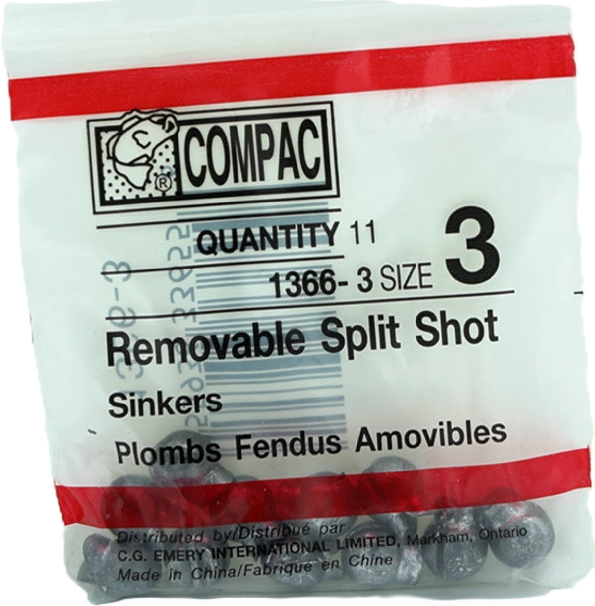 Plombs chevrotine amovibles, taille 3, 11 pièces