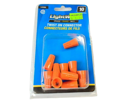 TWIST ON CONNECTOR SMALL ORANGE #31 10 Pack marrett