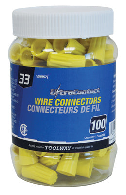 Twist on connector medium yellow #33 100 pack - marrette