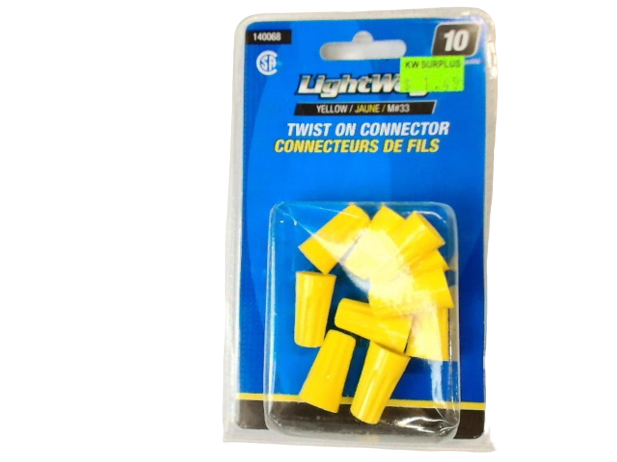 TWIST ON CONNECTOR MEDIUM YELLOW #33 10 Pack marrette