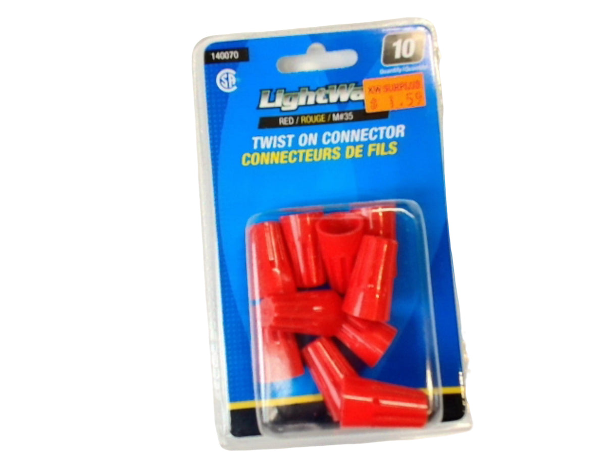 TWIST ON CONNECTOR PS LARGE RED #35 10 Pack marret