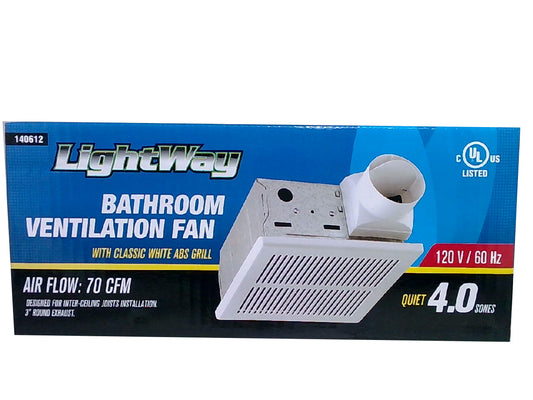 Bathroom fan white 70cfm 4.0 sones