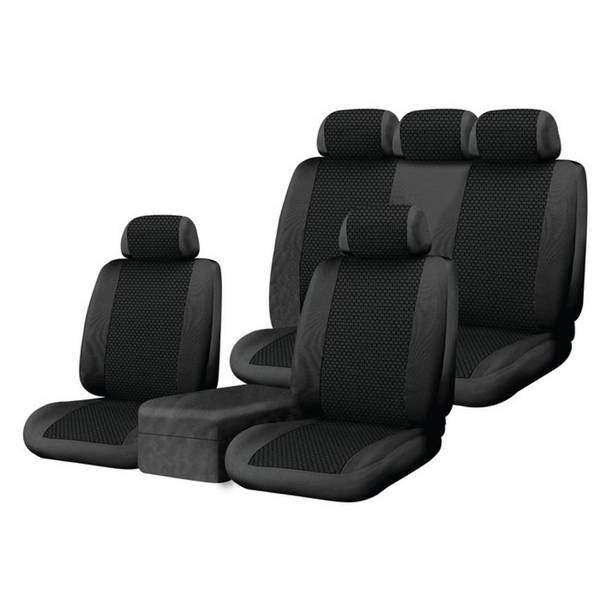 Deluxe Truck Seat Covers Kit Black Mesh Masque - Additional View
